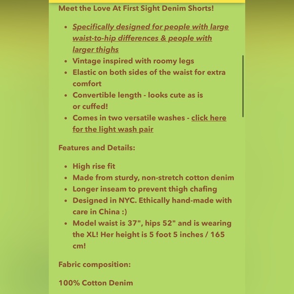 Shiny by Nature Medium Wash Shorts - Picture 2 of 4